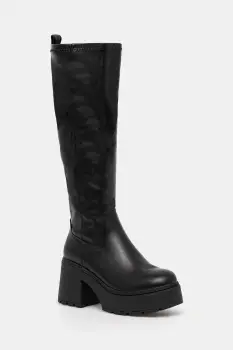 Buffalo cizme Mila Hi Boot culoarea negru, cu toc drept, 1220084-BLK imagine