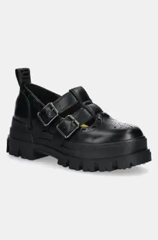Buffalo mocasini Aspha Jane Heart femei, culoarea negru, cu platforma, 1620031-BLK imagine