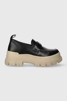 Buffalo mocasini Aspha Loafer femei, culoarea negru, cu platforma, 1622297 imagine