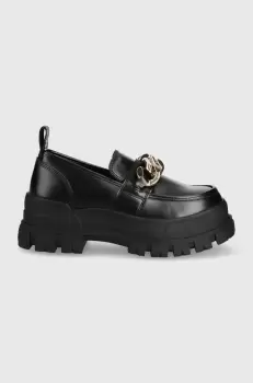 Buffalo mocasini femei, culoarea negru, cu platforma imagine