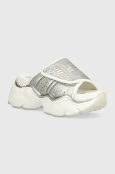 Buffalo papuci Binary Pool femei, culoarea argintiu, cu platforma, 1602199.SLV imagine