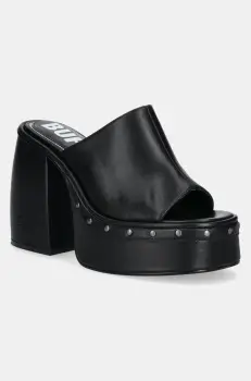 Buffalo papuci Heart Mule femei, culoarea negru, toc pana, 1291603-BLK imagine