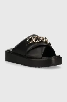 Buffalo papuci Mia Cross Chain femei, culoarea negru, cu platforma, 1602227.BLK imagine