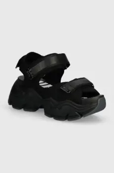 Buffalo sandale Binary 0 femei, culoarea negru, cu platforma, 1602196.BLK imagine