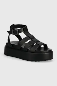Buffalo sandale Noa Greek Sandal femei, culoarea negru, cu platforma, 1602209.BLK imagine