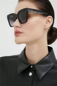 Burberry ochelari de soare femei, culoarea negru imagine