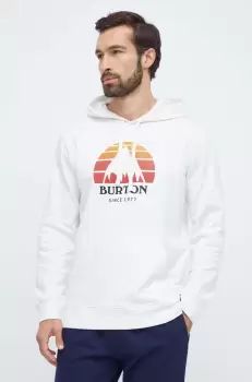 Burton bluza barbati, culoarea alb, cu gluga, cu imprimeu imagine