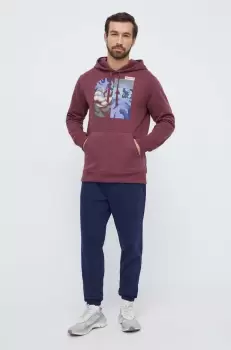 Burton bluza barbati, culoarea bordo, cu gluga, cu imprimeu imagine