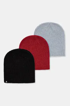 Burton caciula copii 3-pack culoarea rosu, din tesatura neteda, 234591 imagine