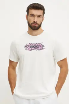 Burton tricou din bumbac culoarea alb, cu imprimeu, 243421 imagine