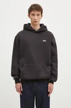 Butter Goods bluza Basic Pullover Hood barbati, culoarea negru, cu gluga, neted, BG243203 imagine