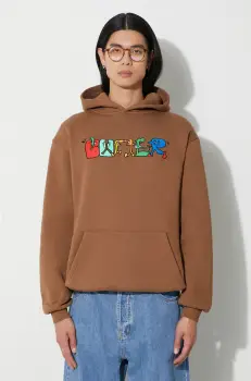 Butter Goods bluza Zorched Pullover Hood barbati, culoarea maro, cu gluga, cu imprimeu, BGQ3231803 imagine