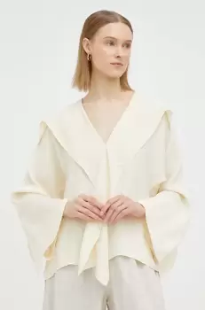 By Malene Birger bluza femei, culoarea bej, neted imagine