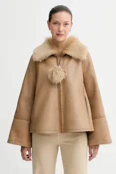 By Malene Birger geaca de piele reversibila ODELLIES culoarea maro, de tranzitie, Q72585001 imagine