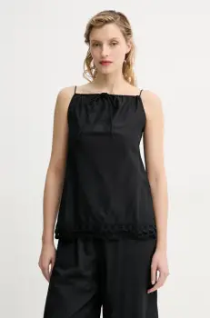 By Malene Birger hanorac de bumbac ELLE femei, culoarea negru, neted, 103096 imagine