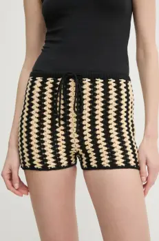 By Malene Birger pantaloni scurti din bumbac DOR femei, culoarea negru, modelator, high waist, 103073 imagine