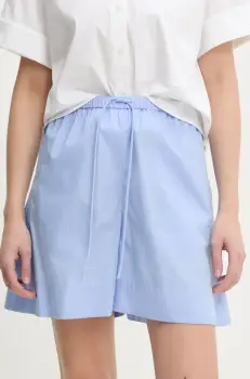 By Malene Birger pantaloni scurti din bumbac IFEION femei, cu imprimeu, high waist, 103189 imagine