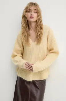 By Malene Birger pulover de lana COVA femei, culoarea galben, calduros, 103003 imagine