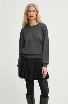 By Malene Birger pulover de lana MANTEA femei, culoarea gri, light, Q72580004 imagine