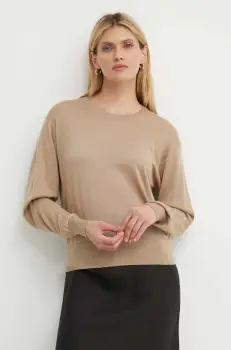 By Malene Birger pulover din amestec de lana MANTEA femei, culoarea bej, light, Q72434002 imagine