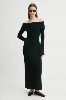 By Malene Birger rochie BENNIE culoarea negru, maxi, evazati, 103115 imagine