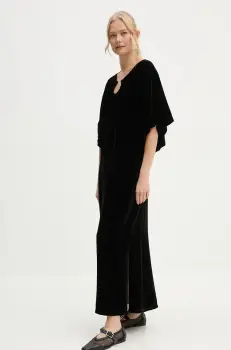 By Malene Birger rochie din amestec de matase ROSAE culoarea negru, maxi, drept, Q72634002 imagine