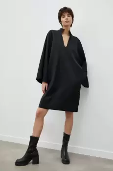 By Malene Birger rochie din lana culoarea negru, mini, oversize imagine