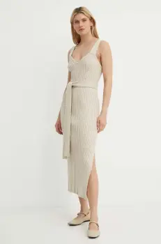 By Malene Birger rochie HONEYA culoarea bej, maxi, mulata, Q72447002 imagine
