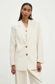 By Malene Birger sacou OPHIE culoarea bej, un singur rand de nasturi, neted, Q72527004 imagine