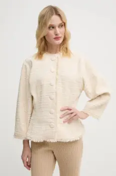 By Malene Birger sacou VASCAYA culoarea bej, un singur rand de nasturi, neted, Q72632001 imagine