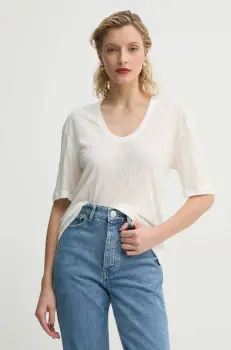 By Malene Birger tricou din amestec de in AMARINGA culoarea bej, Q71621007Z imagine