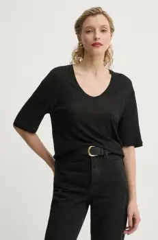 By Malene Birger tricou din amestec de in AMARINGA culoarea negru, Q71621007Z imagine