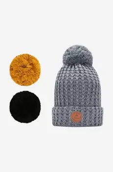 Cabaia caciula Bandista culoarea gri, din tricot gros imagine