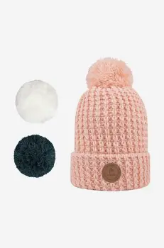 Cabaia caciula Bandista culoarea portocaliu, din tricot gros imagine