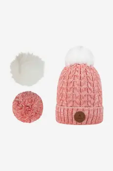 Cabaia caciula Creative Vegan culoarea roz, din tricot gros imagine