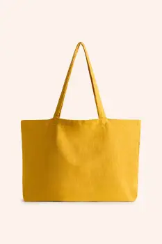 Calma House geanta de plaja din in Lino 46 x 19 x 40 cm culoarea galben imagine