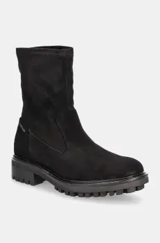 Calvin Klein cizme din piele intoarsa FLAT SOCK BOOT SUE MIX imagine