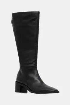 Calvin Klein ghete de piele BLOCK HEEL KNEE BOOT LTH imagine