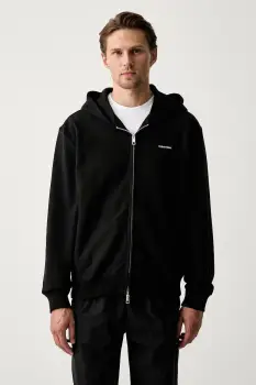 Calvin Klein hanorac cu fermoar si gluga pentru barbati cu bumbac imagine