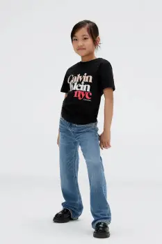 Calvin Klein Jeans blugi copii HR WIDE LEG imagine