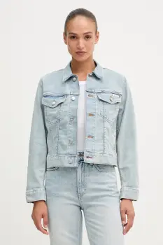 Calvin Klein Jeans geaca de blugi pentru femei cu bumbac imagine