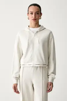 Calvin Klein Jeans hanorac cu fermoar pentru femei din bumbac imagine
