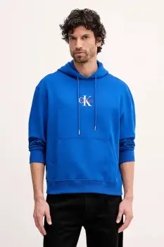 Calvin Klein Jeans hanorac cu gluga barbatesc de bumbac imagine