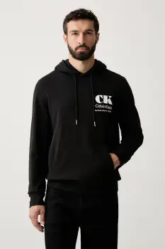 Calvin Klein Jeans hanorac cu gluga pentru barbati, din bumbac imagine