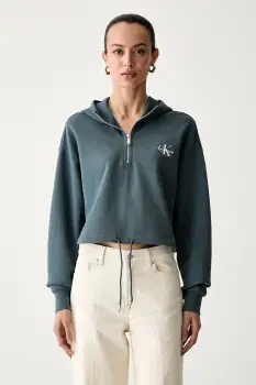 Calvin Klein Jeans hanorac cu gluga pentru femei din bumbac imagine