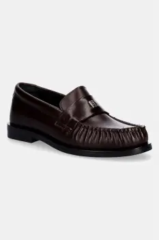 Calvin Klein mocasini pentru femei, din piele ROUND LOAFER LTH HDW imagine