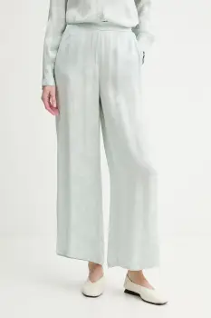 Calvin Klein pantaloni wide leg de dama din vascoza imagine