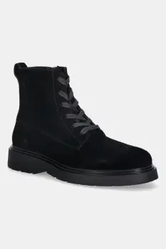 Calvin Klein pantofi de piele intoarsa COMBAT ESS LACE UP ZIP BOOT SU imagine