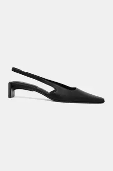 Calvin Klein pantofi de piele SET BACK HEEL PUMP SLINGBACK LTH imagine