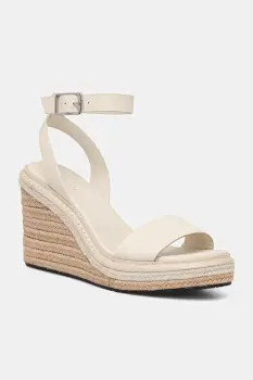Calvin Klein sandale de piele WEDGE SANDAL 70 - HE imagine